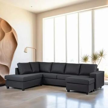 Comfortabele Hoekbank Rechts Antraciet Malmö Stof beschikbaar voor biedingen