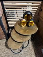 Salontafels set van 3 brons goud zwat NIEUW, Ophalen, Rond, Nieuw, 50 tot 100 cm