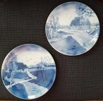 Delfts Blauw Wandbordjes 2 stuks doorsnede 18cm, Verzenden