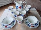 Boerenbont servies 6 bekers kan mok en 2 soepkommen, Ophalen, Overige typen, Zo goed als nieuw, Aardewerk