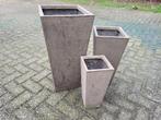 nieuw 3 delige bloempotten set betonlook, Tuin en Terras, Bloempotten, Ophalen, Vierkant, Nieuw, Minder dan 25 cm