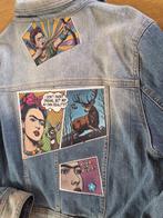 Frida Kahlo dames spijkerjasje, jeansjasje, denim, POP ART,, Ophalen of Verzenden, Zo goed als nieuw, Maat 42/44 (L), Blauw