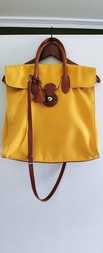 Zgan Ralph Lauren Ricky tas, leer en canvas, Ophalen of Verzenden, Zo goed als nieuw