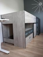 Hoogslaper bed inclusief bureau, Ophalen, Gebruikt, Eenpersoons, Minder dan 160 cm