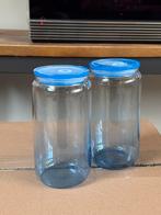 Blauwe ijskoffie mokken van Action met rietjes, Ophalen, Zo goed als nieuw