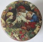 blik met retro beeld van kerstman en kinderen - ansichten, Ophalen of Verzenden, Zo goed als nieuw, Overige, Overige merken