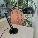 Zware stalen Bureaulamp, met zwenk en buig mechaniek, zwart, Ophalen of Verzenden, Gebruikt, Metaal, Minder dan 50 cm