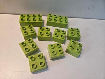 Lego duplo 10 licht groene bouwblokken beschikbaar voor biedingen