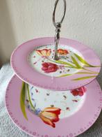 Prachtige etagère, mooi gedecoreerd met gekleurde bloemen, Huis en Inrichting, Woonaccessoires | Etagères, Verzenden, Zo goed als nieuw