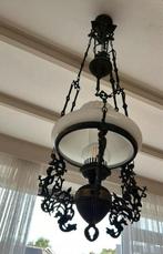 Antieke Hanglamp, Ophalen of Verzenden, Gebruikt, Glas, 75 cm of meer