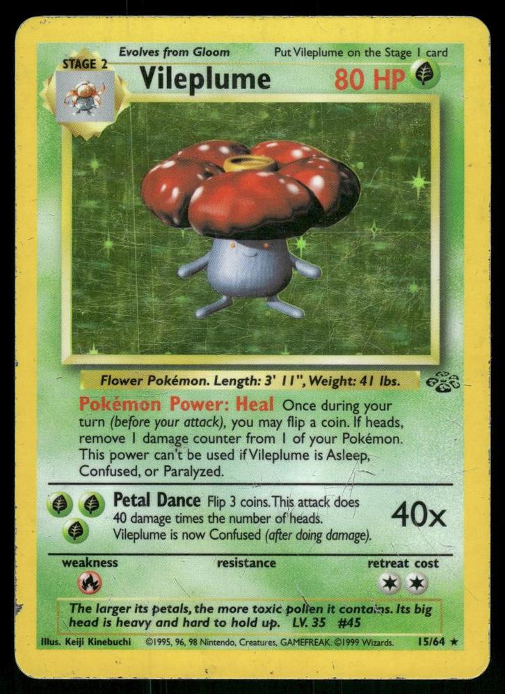 Vileplume 15/64 - Jungle (EX), Hobby en Vrije tijd, Verzamelkaartspellen | Pokémon, Gebruikt, Verzenden