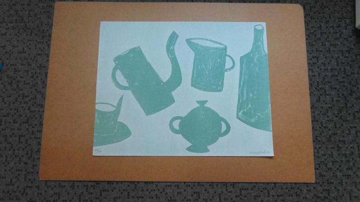 KLAAS GUBBELS ; fraai origineel kunstwerk, gesigneerd, Antiek en Kunst, Kunst | Litho's en Zeefdrukken, Ophalen of Verzenden