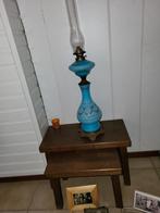 Oude Blauwe Olielamp, Antiek en Kunst, Ophalen of Verzenden