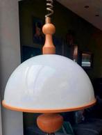 Steinhauer jaren 70 vintage houten bol lamp, Ophalen of Verzenden, Zo goed als nieuw, Hout, Minder dan 50 cm