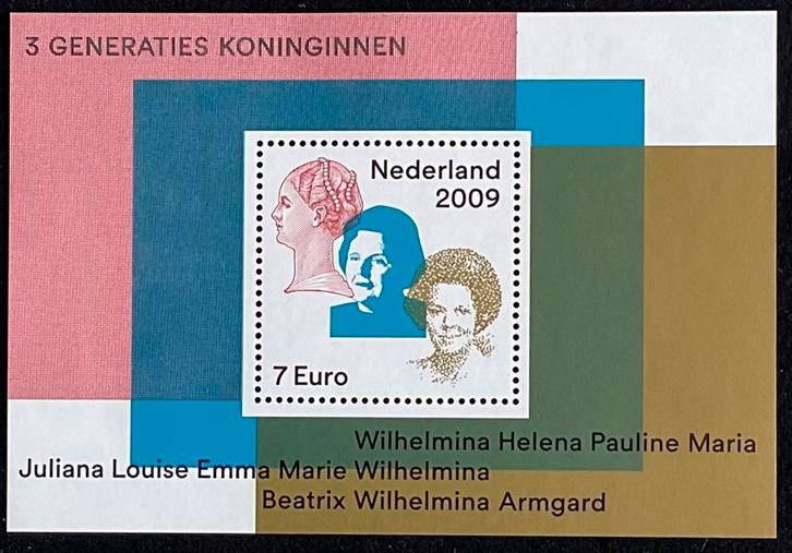 2009 3 koninginnen NVPH BLOK 2642 postfris, Postzegels en Munten, Postzegels | Nederland, Postfris, Na 1940, Ophalen of Verzenden