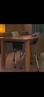 Massief eiken eettafel 2.20 x 1.00 m, Gebruikt, 100 tot 150 cm, Eikenhout, 200 cm of meer