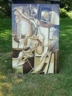 Groot kubistisch schilderij naar George Braque., Antiek en Kunst, Ophalen