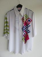 Vintage Yarell witte blouse met patroon maat 38, Yarell, Maat 38/40 (M), Ophalen of Verzenden, Wit