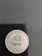 1 Duitse Mark 1911, Postzegels en Munten, Munten | Europa | Niet-Euromunten, Ophalen of Verzenden, Duitsland, Losse munt, Zilver