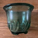 Vintage glazen bloempot cachepot (hoogte 13,5 cm), Tuin en Terras, Bloempotten, Overige materialen, Rond, Ophalen of Verzenden