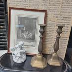 Mooie brocante prent in lijst achter glas "L'occupation", Ophalen of Verzenden