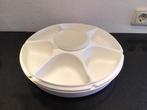 Retro hapjes schaal van Tupperware, Schaal, Gebruikt, Ophalen of Verzenden, Wit