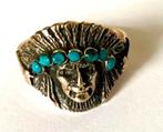 925 Sterling zilveren NAVAJO Turquoise ring Indiaan mt 19, Sieraden, Tassen en Uiterlijk, Ophalen, Zilver, Ring, Met edelsteen