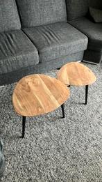 Organische salontafelset massief acaciahout, Ophalen of Verzenden, Zo goed als nieuw, Rechthoekig, Minder dan 50 cm