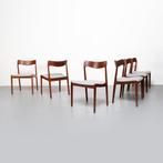 Vintage Deense eetkamerstoelen, set van 6, Ophalen, Hout, Gebruikt, Grijs