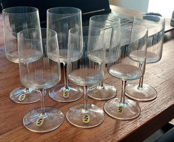 7 Vintage glazen glas Zwiesel Kristal lijngeslepen Crystal beschikbaar voor biedingen