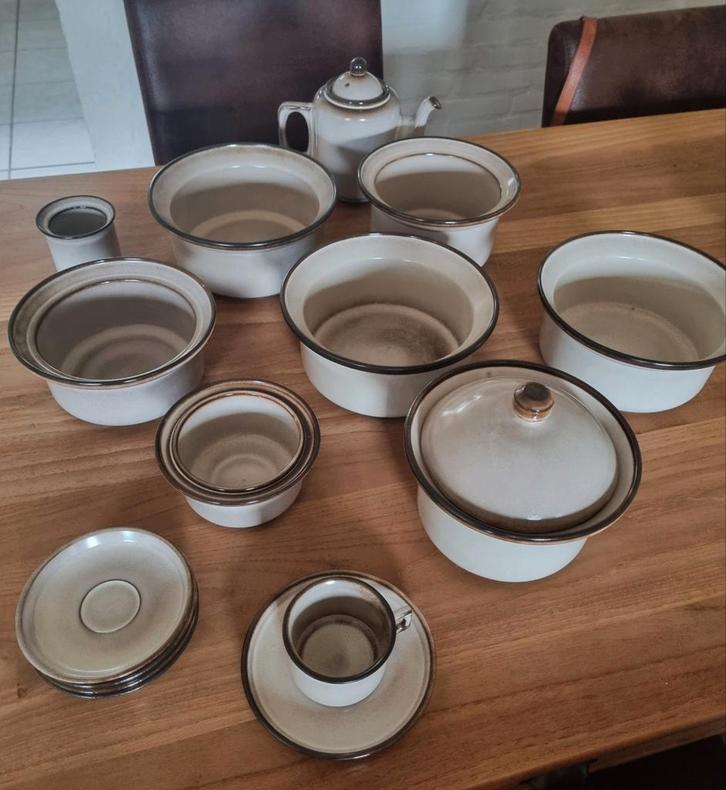 Servies grijs Amsterdam de potterie driehoek huizen, Huis en Inrichting, Keuken | Keukenbenodigdheden, Zo goed als nieuw, Ophalen of Verzenden