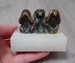 beeldje van de "drie wijze apen" Onyx Marmer, Antiek en Kunst, Ophalen of Verzenden