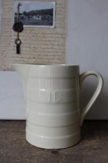 Oude brocante bandenkan Boch licht creme *Pronck & Praal* beschikbaar voor biedingen
