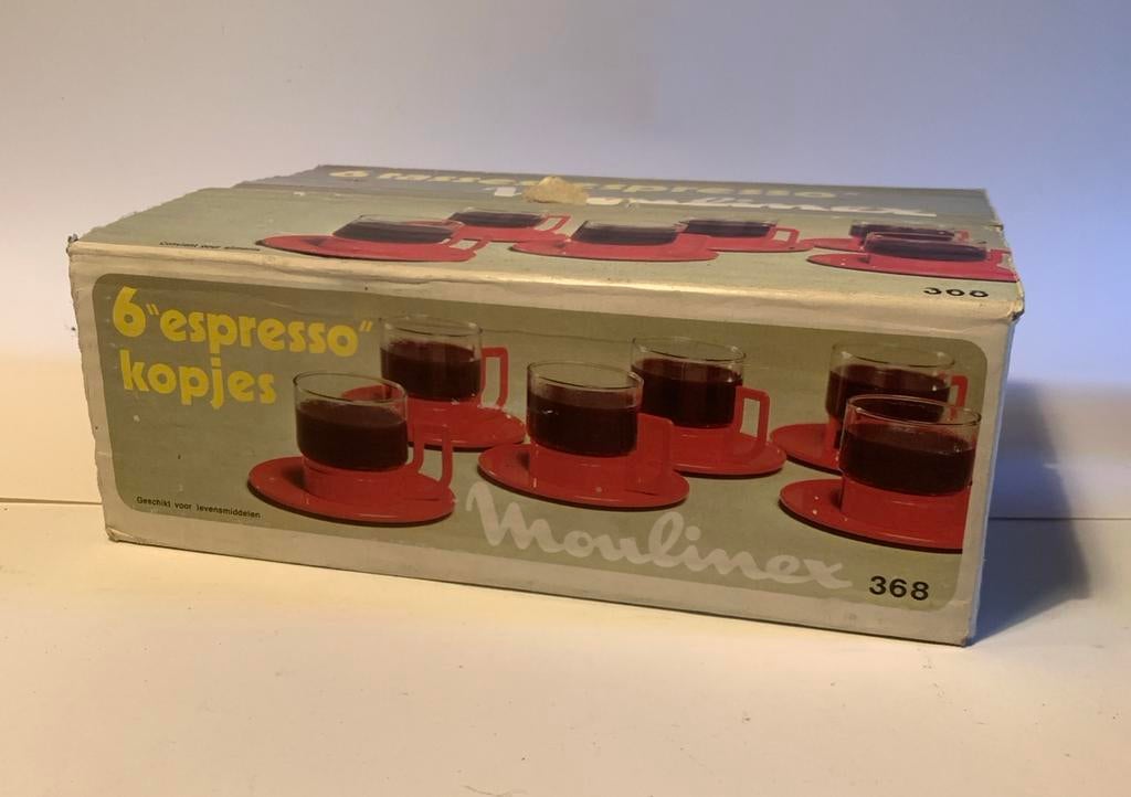 Vintage Moulinex Espresso Kopjes - 6 Stuks, Overige materialen, Nieuw, Ophalen of Verzenden, Overige stijlen