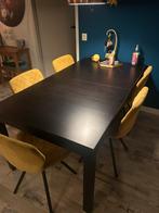 Ikea BJURSTA uitschuifbare eettafel zwart/bruin, Huis en Inrichting, Tafels | Eettafels, Ophalen, Overige materialen, Gebruikt