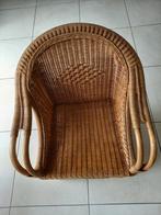 stoel / fauteuil riet/rotan, Huis en Inrichting, Stoelen, Ophalen, Gebruikt, Bruin, Vintage
