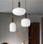 Hanglamp CoCo Maison 3 hanglampen melkglas, Ophalen, Japandi, Zo goed als nieuw, Glas
