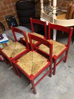 Cassina Carimate vintage design stoelen Vico Magistretti, Huis en Inrichting, Stoelen, Ophalen, Rood, Riet of Rotan, Vier