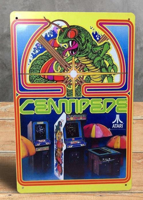 Metalen Wandbord ATARI CENTIPEDE RETRO ARCADE Poster, Huis en Inrichting, Woonaccessoires | Wanddecoraties, Nieuw, Verzenden