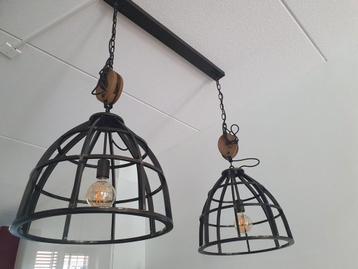 Hanglamp Lucca Loods5 2 lichtpunten gebrand staal beschikbaar voor biedingen