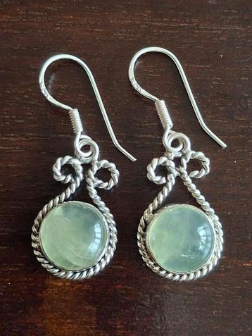 Zilveren Oorbellen met Preniet (925) beschikbaar voor biedingen