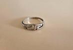 Meander Griekse zilveren ring, 18 tot 19, Verzenden, Zo goed als nieuw, Zilver
