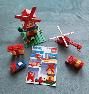 Lego Basic set 530 met windmolen, helikopter, auto, boekje. beschikbaar voor biedingen