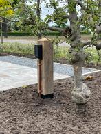 Buitenstopcontact: Eiken 150x150 met dubbelstopcontact, Tuin en Terras, Buitenverlichting, Ophalen, Zonne-energie, Minder dan 50 watt