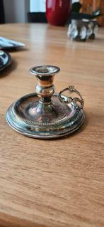 Kandelaar suiker en melk kannetje borstel spiegel, Ophalen of Verzenden, Zilver