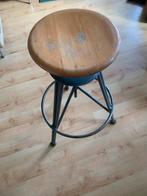 Vintage Tekenaarskruk / Industriële Kruk, Ophalen, Gebruikt, Hout, Eén