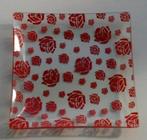 Vintage / retro glazen schaaltje met rozen (roos), Antiek en Kunst, Ophalen of Verzenden