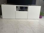 TV meubel met soft close en glas, Ophalen, 150 tot 200 cm, Minder dan 100 cm, 25 tot 50 cm