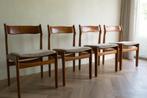 Deense mid-century vintage eetkamerstoelen (4 stuks), Ophalen, Gebruikt, Overige kleuren, Deens, mid century, vintage, retro,