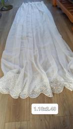 Twee witte vitrages, 200 cm of meer, Wit, Zo goed als nieuw, 50 tot 100 cm